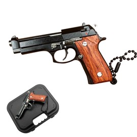 Glodse Mini Gun Keychain, Wooden Pistol Shape Key Chain Accessories, Tactical Keychain Guns Shape Model Gift for Men Women Friend