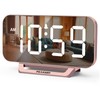 Peakeep Slim Digital Mirror Clock, Aesthetic Alarm Clock for Bedroom