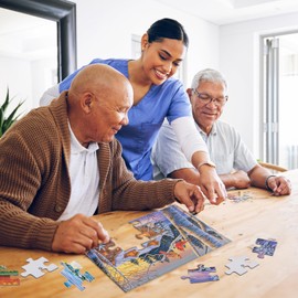 Bits and Pieces - 35 Piece Jigsaw Puzzle for Seniors - 10" x 13" (25.4 cm x 33 cm) - Perfect Dawn - 35 pc Extra Large Lettered Pieces Ocean Memory Aid Dementia Jigsaw by Laura Glen Lawson