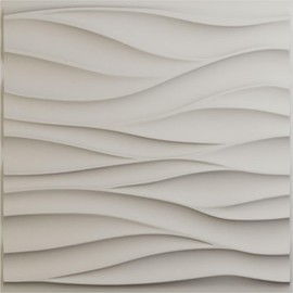 Ekena Millwork 19 5/8"W x 19 5/8"H Ripple EnduraWall Decorative 3D Wall Panel, Satin Blossom White (Covers 2.67 Sq. Ft.