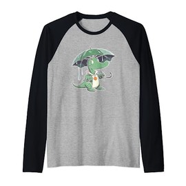 Cute Crocodile Umbrella Raining Wildlife Alligator Raglan Baseball Tee