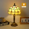 VirtueKing Tiffany Table Lamp Beige Lamp with Colorful Beads Bedside