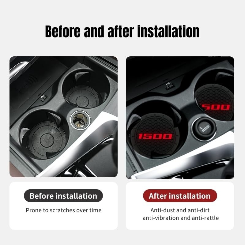 2Pcs Car Cup Holder Coaster for RAM 1500 Accessories Anti