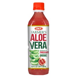 OKF Farmer's Aloe Vera Drink, Pomegranate, 16.9 Fluid Ounce (Pack of 12)