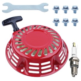 ADEFOL Pull Starter Kit for Honda GX200 GX160 GX140 GX120 168F and 5.5HP - 6.5HP Petrol Engines, ADEFOL Return Starter with Screws Spark Plug Reversing Starter Accessories Pulley Starter
