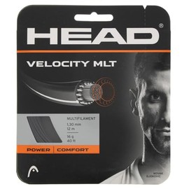 Head Velocity MLT Tennis Racket String 40' Set Multifilament Racquet String - Black, 16 Gauge