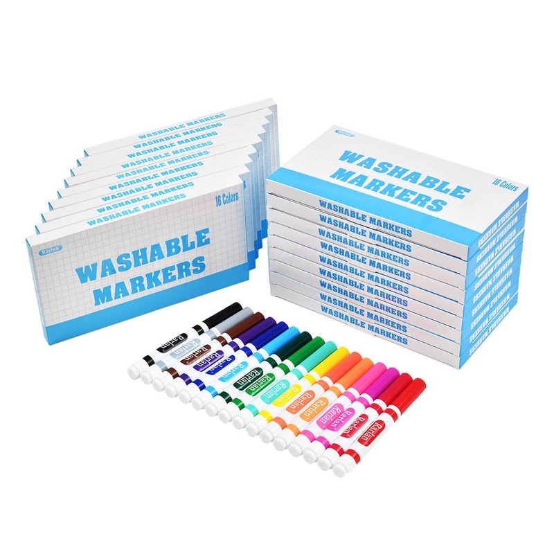 Rarlan Washable Markers Bulk, Markers for Kids, Classroom Pack, 16