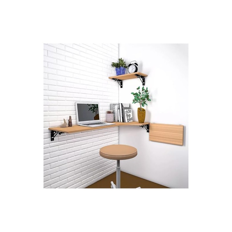 Escuadra Metálica Plegable de Pared, Ménsulas Reforzadas, Soporte Abatible Plegable