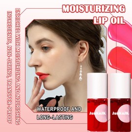 JunKuJK 2 Colors Lip Tint Stain Set,Lip Stain Long Lasting Waterproof Mini Liquid Lipstick for Lip & Cheek & Eye,Moisturizing Non-sticky Lip Tint Gloss Makeup