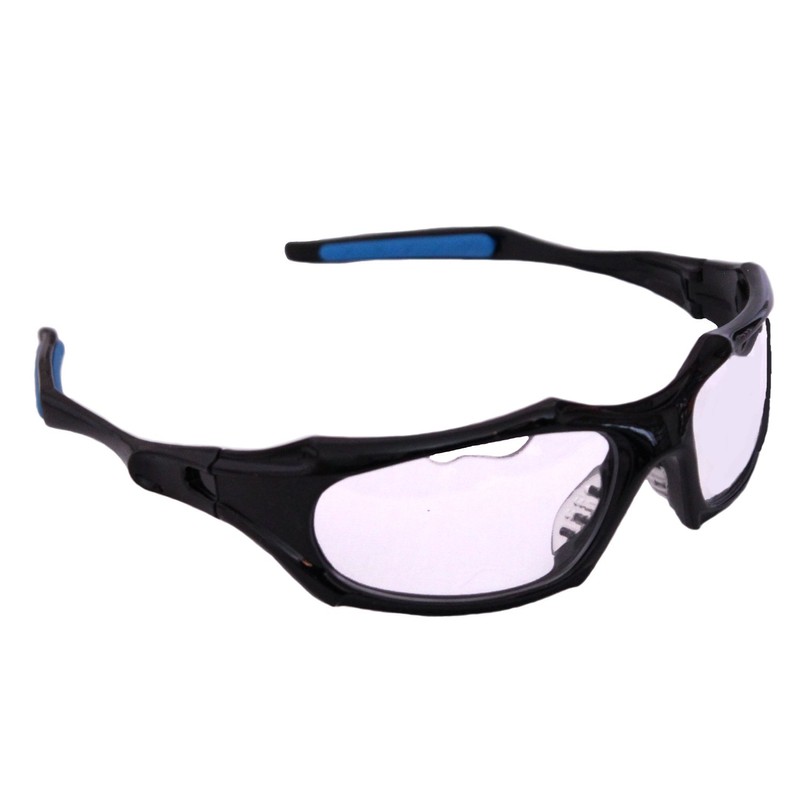 Python Full Framed (Clear Lense/Black Frame) Racquetball Eye Protection (Pickleball,