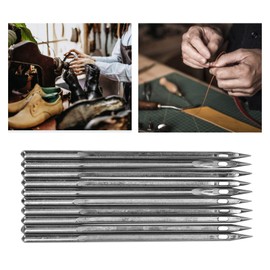 Shoe Repairing Machine Needle, Hand Shoes Repair Tool Accessory Leather Cobbler Sewing Needles Small Heavy Duty Replacements Spare Parts Silver Stainless Steel for Handmade Craft Projects (SL-18)