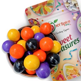 NY Spice Shop Mix Colored Gumballs - 3 Pound Gumballs for Gumball Machine - Chewing Gum Dubble Bubble Candy - Fruit Flavored Bulk Candy - Old Fashioned Candy for Machine Refill - 150 Pcs