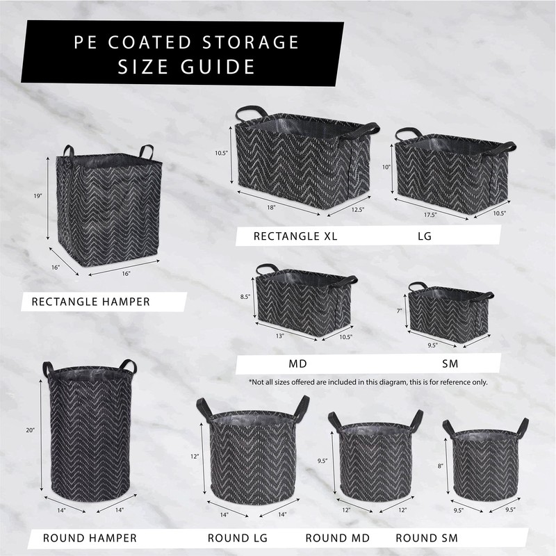 DII Laundry Storage Collection, PE Coated Collapsible Bin with Handles,