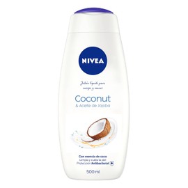 NIVEA Jabn Lquido corporal hidratante Coconut  Jojoba Oil (500 ml) con aceite de jojoba para una piel suave y tersa y esencia de coco
