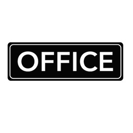 ExcelMark 3 x 9 Inch Sign for Business - Includes Double Sided Tape for Easy Installation (OFFICE)