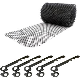 Gutter Mesh Guard Roll to Stop Leaf Debris 20 Meters and 20 Mesh Guard Fixing Clips (20 Meters)