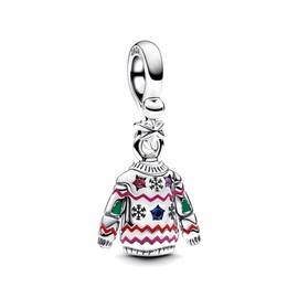 PHCLASY Heart Family Charm Pendant Christmas Bead Charms 925 Sterling Silver Pendant for European Bracelets and Necklaces for Women, Cubic Zirconia