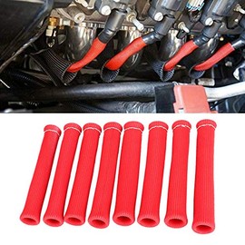 CUBIERTA DE PROTECCIÓN TÉRMICA PARA BOTA DE CABLE ROJO DE 8PCS - PROTECTOR DE BUJÍAS PARA COCHE CAMIÓN