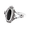 Windalf Alisa Women's Ring 14 mm Silver Ring Black Onyx