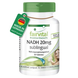 NADH 20mg sublingual - for 2 months - VEGAN - 60 tablets - stabilised NADH