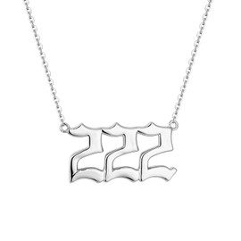 LQXY 925 Sterling Silver Angel Number 222 Necklace for Women
