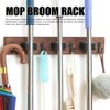 Mop Broom Holder Wall Mount, Wood Broom Mop Hanger, Wall