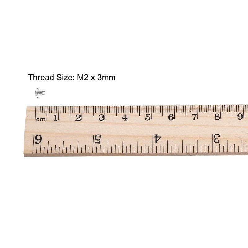 sourcing map M2x3mm Phillips Screw Fastener Silver Tone 3.8mm Dia