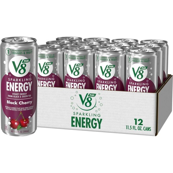 V8 (12 Pack) V8 Sparkling Black Cherry Energy Drink with