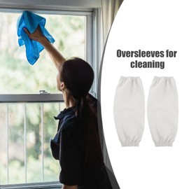 Healeved Waterproof Arm Sleeves Covers,1 Pair PVC Arm Protector, Oilproof Oversleeves Forearm Protector for Cleaning Fish, Car Washing, Painting Cooking, Butcher Dog Grooming - White