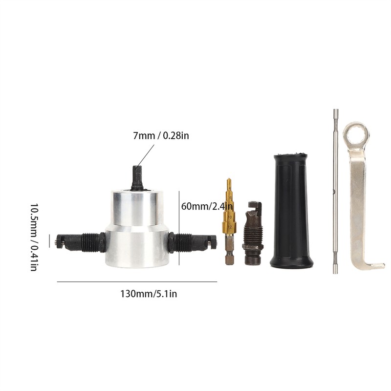 6pcs Double Head Metal Sheet Nibbler Cutter Hole Saw Drill