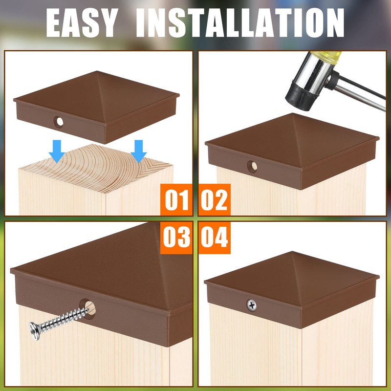 Therwen 16 Pcs (Brown,for 4'' x 4'' Nominal,Actual 3.5'' x