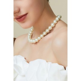BABEYOND Round Imitation Pearl Necklace Wedding Pearl Necklace for Brides