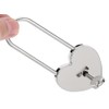 1 pcs Metal Heart Shaped Polished Padlock with Skeleton Key