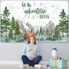 Adventure Awaits Baby Shower Backdrop Decorations, Pine Tree Mountain Wilderness