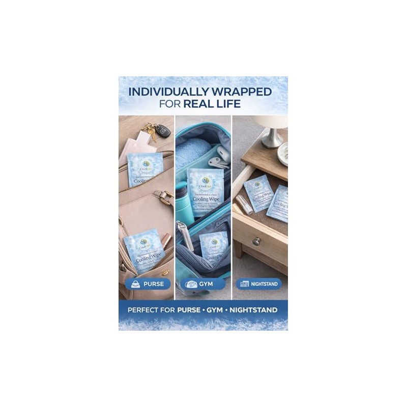 Gentle Cooling Wipes for Hot Flashes and Warm Weather