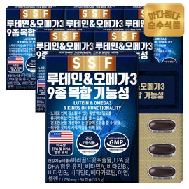 Pure Food Lutein Omega 3 6 boxes (180 capsules) 6-month supply of quadruple-functional vitamins / 순수식품 루테인 오메가3 6박스(180캡슐) 6개월분 4중기능성 비타민