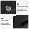 XIAO WEI Black Tall Nightstand with Hidden Drawer, 2 Drawers