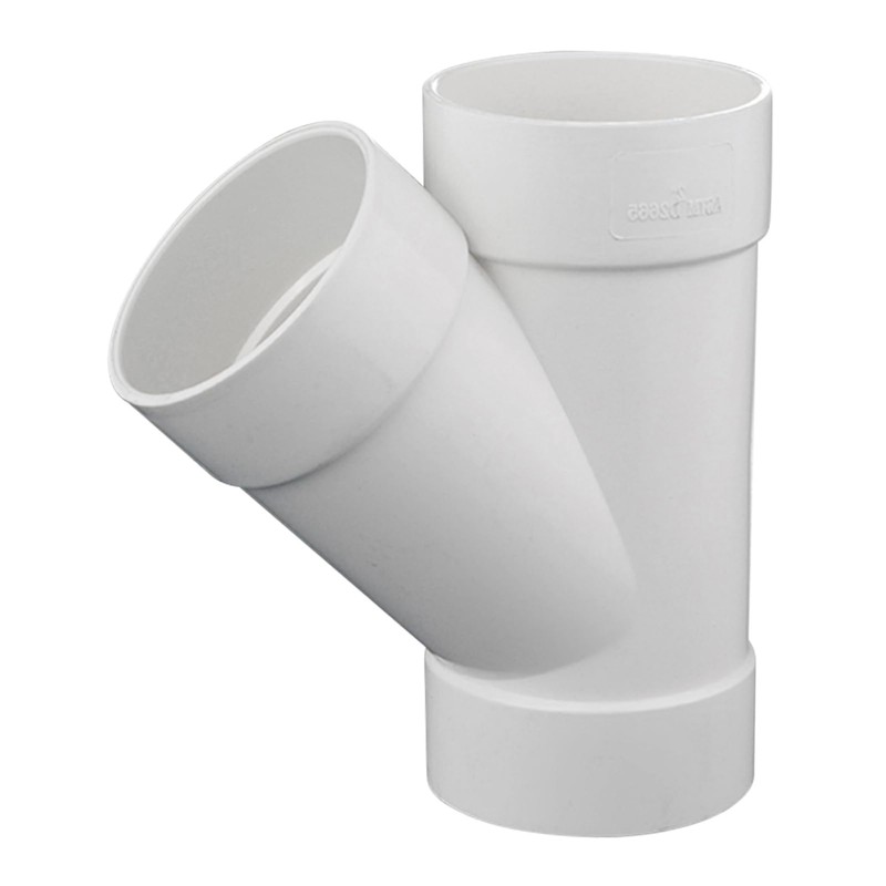 3" PVC 45 Degree Wye DWV Sanitary Y-TEE Street for