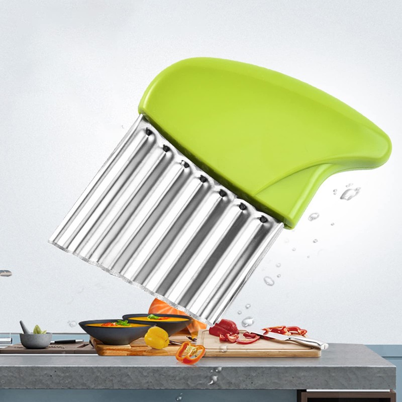 Lumeiy Vegetable Slicer Stainless Steel Chip Wave Cutter (Green)