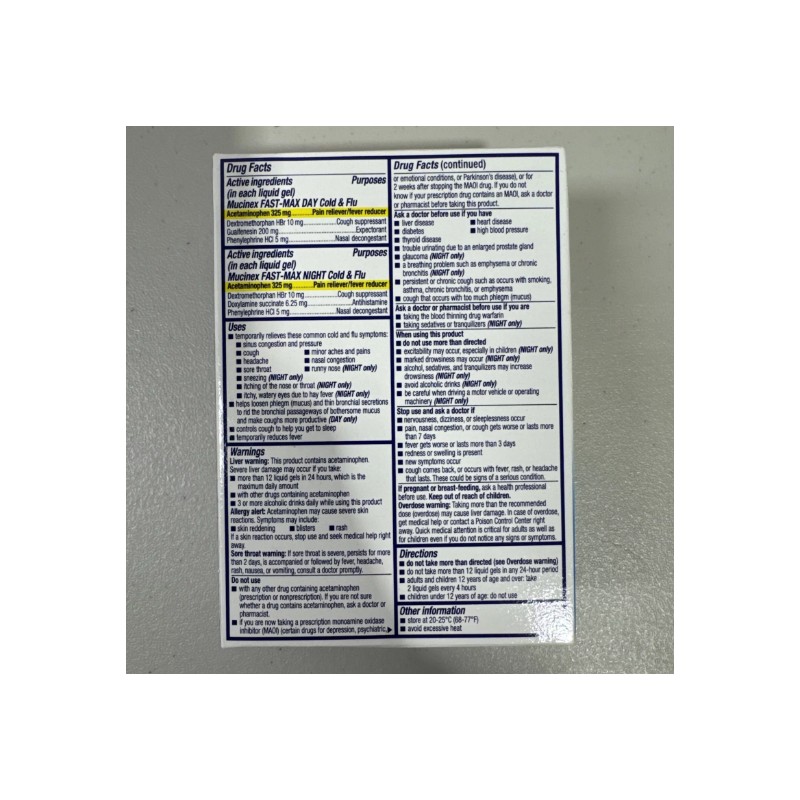 Pack Of 2. Fast-Max Day/Night Cold & Flu, Maximum Strength,24
