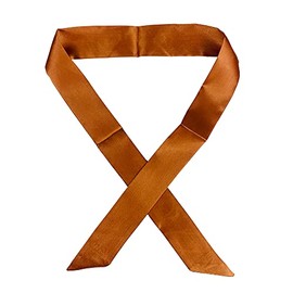 4Pcs Solid Color Silk Neckerchief Handbag Handle Wrap Silk Ribbon Band Scarf Hair Head Band Tied Bag Handle Scarf (Brown)