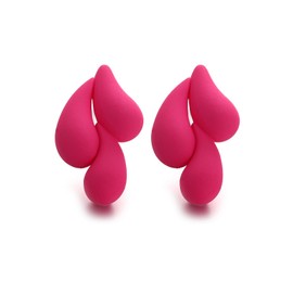 RUOFFETA Acrylic Waterdrop Earrings for Women, Colorful Cute Teardrop Stud Earrings Lightweight Trendy Jewelry(Hot Pink)