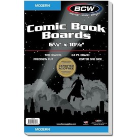 BCW Modern Comic Backing Boards -2 Pack, 200 ct | Certified Acid-Free, Lab Tested for Archival Quality and Protection Comic Book Boards | Ideal for Comic Book Storage and Preservation