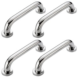 Asdays Handrail Stainless Steel Bathroom Toilet Entrance Stairs Nursing Care Easy Installation, Thickness 1.0 inches (2.5 cm), Set of 4 (Length 11.8 inches (30 cm)