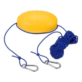 PATIKIL 30FT Float Rope Tow Line, Heavy Duty Buoy Ball Float Leash with Stainless Steel Hook Drift Rope Marker Buoy Float Rope for Fishing Drift Jet-Ski Kayak Boat Accessories, Blue