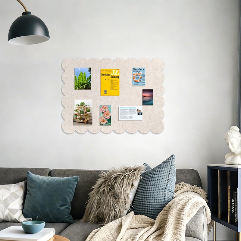 Scalloped Felt Bulletin Board, 24 x 18 Inches Pin Cork