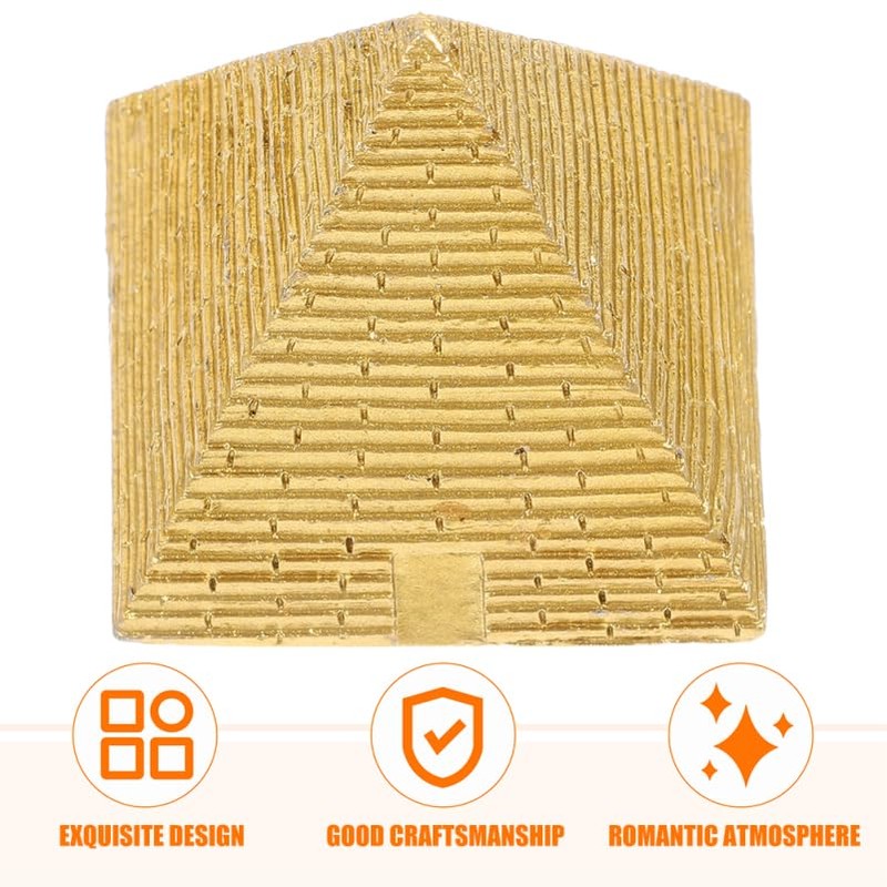 Garneck 2Pcs Vintage Egyptian Pyramid Decorative Model - Small Resin