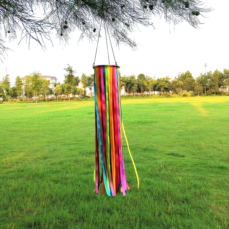 Satin Ribbon Windsock Streamer, Outdoor Decorations for Your Patio, Garden,