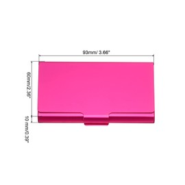 PATIKIL Business Card Holder, Aluminum Metal Card Case Professional Pocket Card Holder for Name Card Credit Card, Rose Red