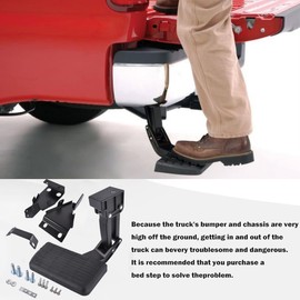 Rear Bed Step 7532801A Replacement for Ford F150 2021 2022 2023 Truck Bed Side Step Retractable Bumper Tailgate Step Folding Truck Step 75328-01A Mustrod